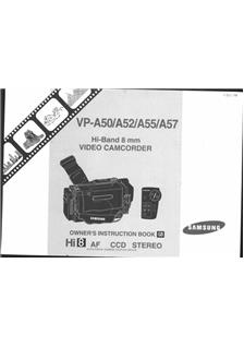 Samsung VP A 50 manual. Camera Instructions.